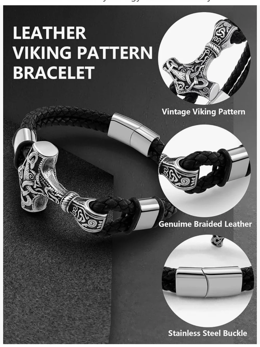 N/A leather clasp designed